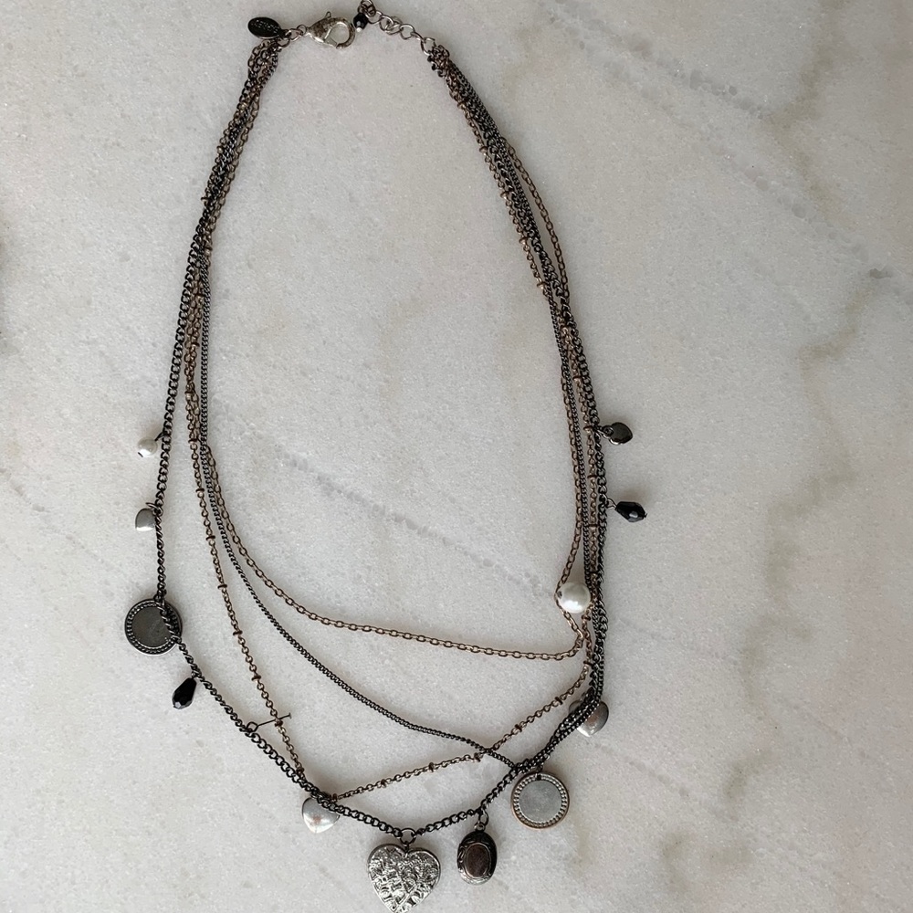 Express - Mixed Metal Charm Necklace.